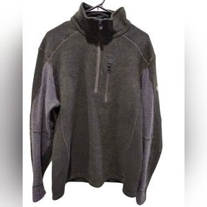Kuhl Interceptr Quarter Zip Fleece In Green And Gray